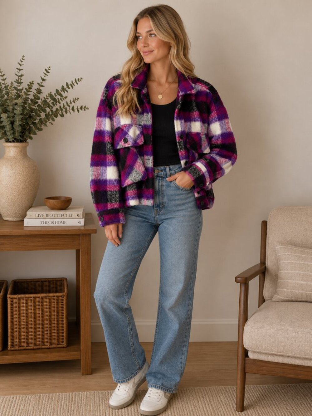 BLANKNYC Plaid Shacket Jacket